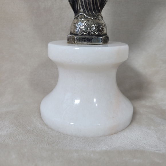 Sacred Heart Of Jesus Brass Statue Figurine Religious Decor Idol Marble Base - Picture 3 of 8